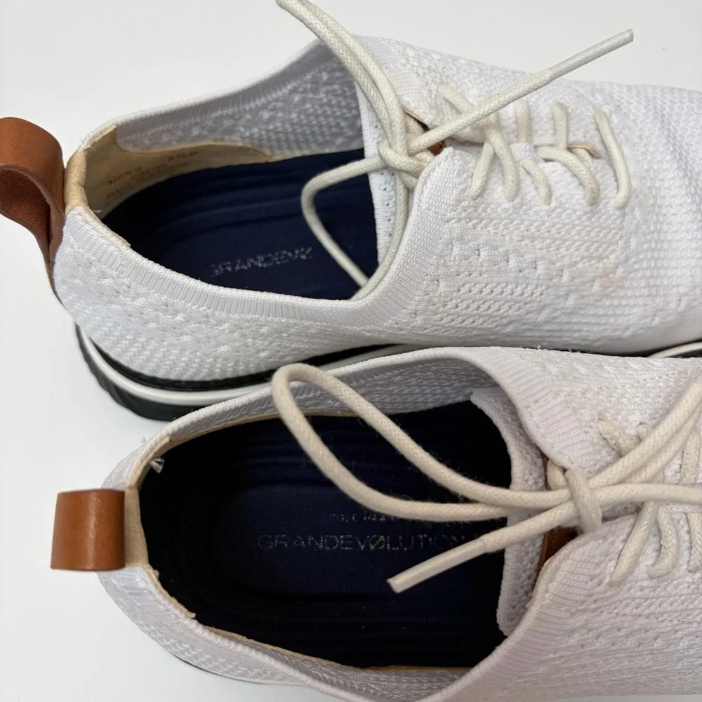 Cole Haan White Grand Evolution Stitchlite‎ Oxford Shoes Men's 8.5